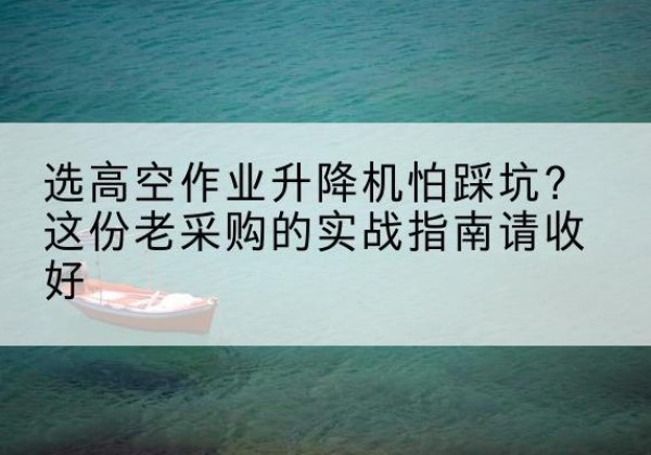 召陵高空作业升降机厂家推荐-选高空作业升降机怕踩坑？这份老采购的实战指南请收好