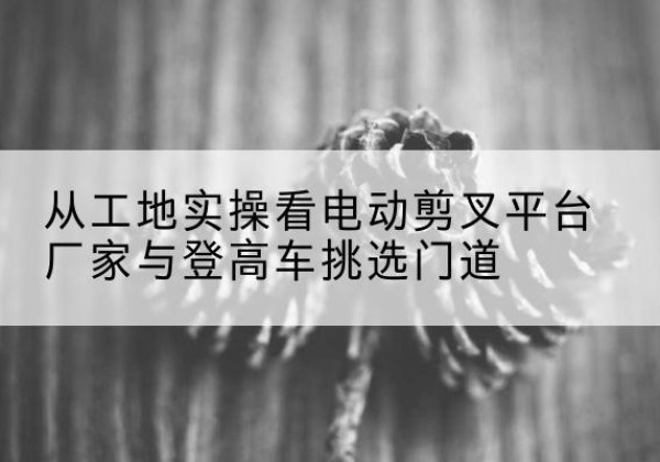 召陵电动剪叉升降平台厂家-从工地实操看电动剪叉平台厂家与登高车挑选门道